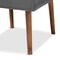 Baxton Studio Alvis MidCentury Modern Grey Velvet Upholstered and Walnut Brown Finished Wood Dining Chair 214-11959-ZORO - alternate 2